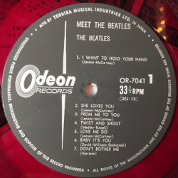 Винтажная виниловая пластинка LP The Beatles Meet The Beatles (Japan 1966) (No Obi) (Red Wax Vinyl) I Saw Her Standing There