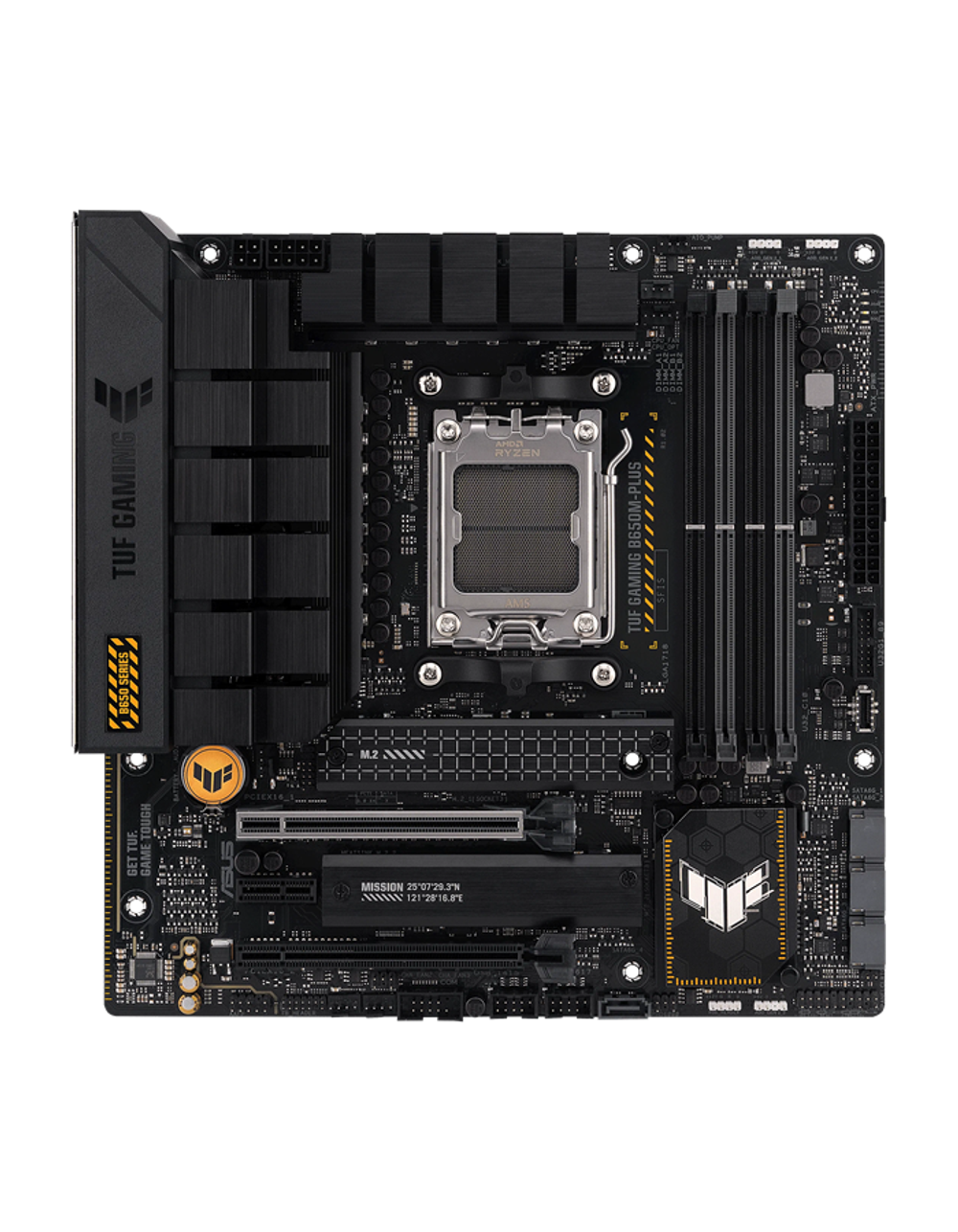 ASUS TUF GAMING B650M-PLUS, AM5, B650, 4*DDR5, 4*SATA, 2*M.2, 3*USB 3.2, 4*USB 2.0, Type-C, 3*PCIx16, 1*PCIx1, DP+HDMI, mATX; 90MB1BF0-M0EAY0