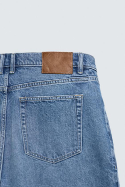 ZARA ДЖИНСОВЫЕ ШОРТЫ REGULAR FIT, ГОЛУБОЙ