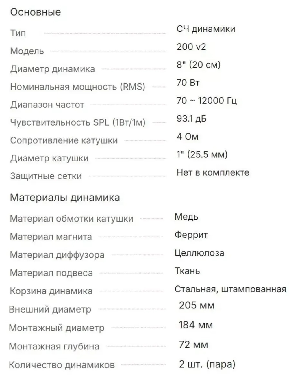 динамики 20 см автомобильные колонки в машину ()
