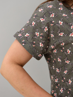 Платье П-032/хаки-цветыветочка