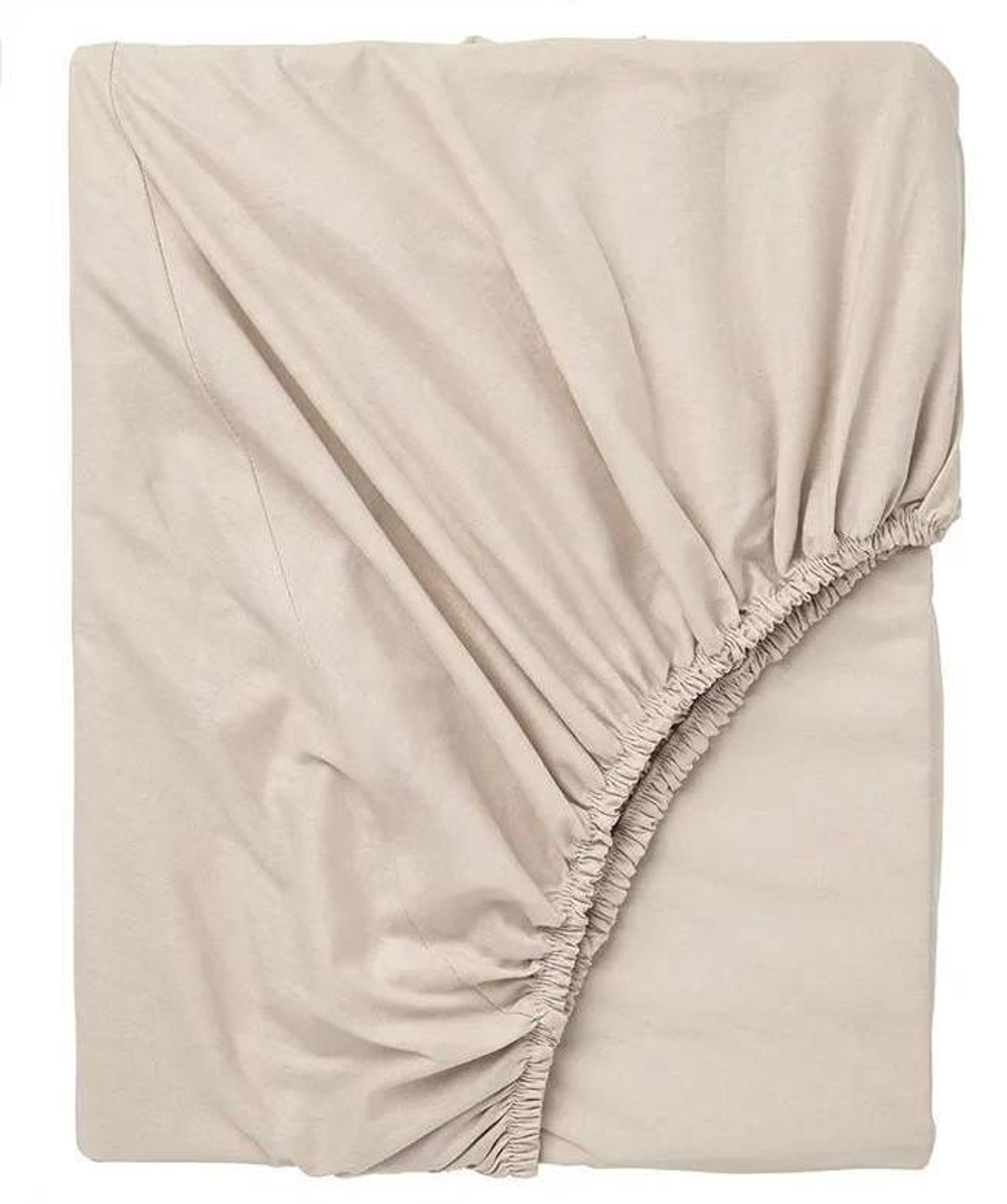 Поплиновая простынь на резинке УЛЬВИДОРО 160х200 | светло-бежевый