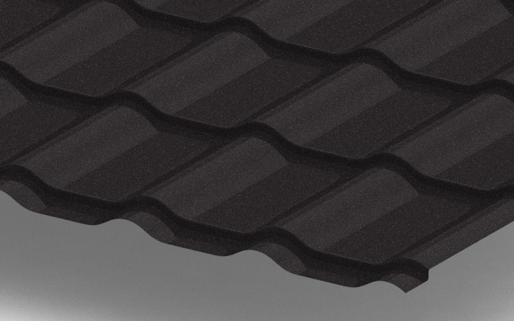 Металлочерепица Ламонтерра -Х VikingMP-E  0,5 мм 9005-Черный