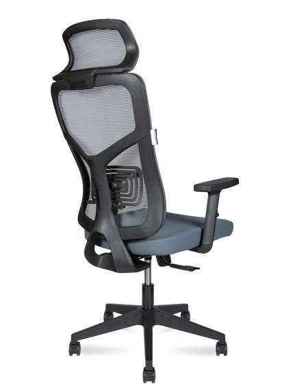 Кресло офисное Норден / Аспер / Asper / черный пластик  /  серая сетка / серая ткань