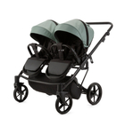 Детская универсальная коляска Adamex LEO DUO Deluxe (2в1) DUO-SA20 - Серо-зеленая экокожа