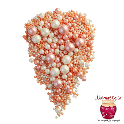 Шоколадный декор "Жемчуг микс персик, серебро" №137, 100 гр.