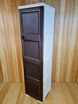 Шкаф высокий, с усиленными рёбрами жёсткости "УЮТ", 40,5х42х161,5 h, 2 дверцы. Цвет: Бежево-коричневый. Арт: Э-047-БД