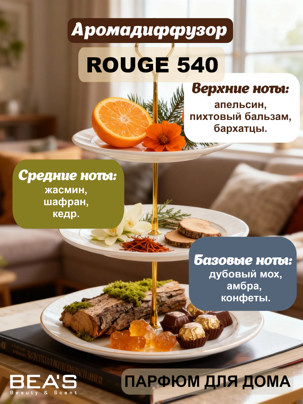 Ароматический диффузор для дома BEA'S B.Rouge 540 (Баккара Руж 540) 120 ml