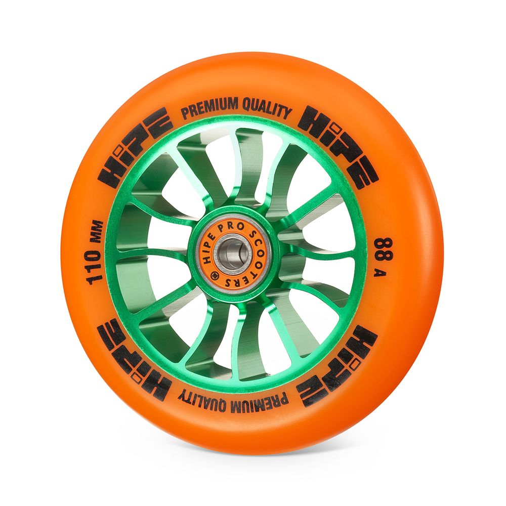 Колесо HIPE H01 для самоката 110 мм оранжевое/зеленое
