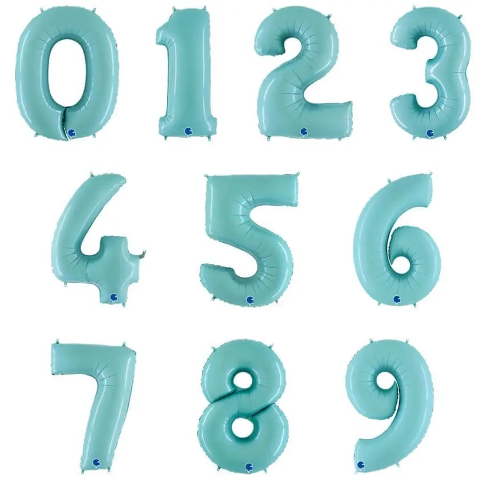 Цифры аквамариновые с гелием в магазине «Склад Шаров»