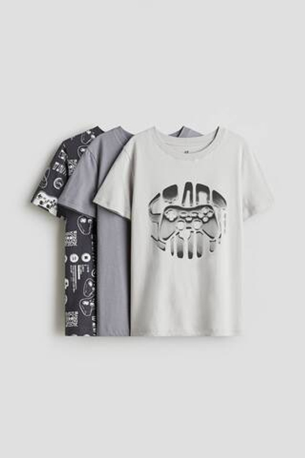 H&M Набор из трех футболок, серый