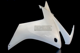 64305-MGZ-J00ZD. COWL ASSY., R. MIDDLE *NHA87P*PEARL HIMALAYAS WHITE. Side fairing Honda CBR500 2013-2015, No stripes. OEM Honda