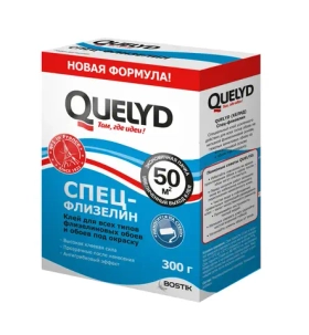 Клей для обоев QUELYD СПЕЦ-Флизелин 50 кв.м., 300г