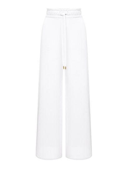 Женские брюки белого цвета из вискозы - фото 1