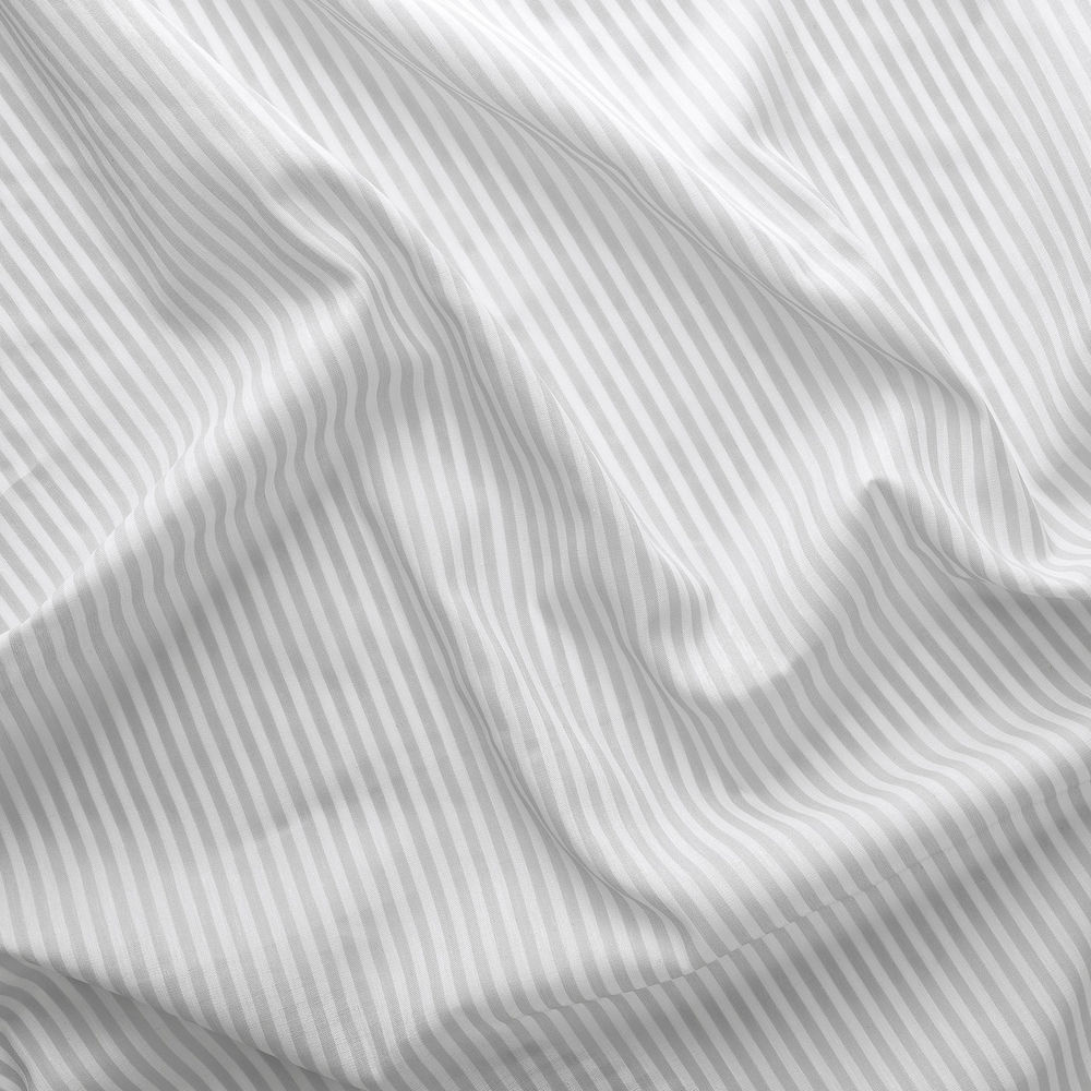 IKEA BYMOTT  (ИКЕА БЙМОТТ)  -  Штора, 2 шт, на ленте/белый/светло-серый в полоску, 120x300 см