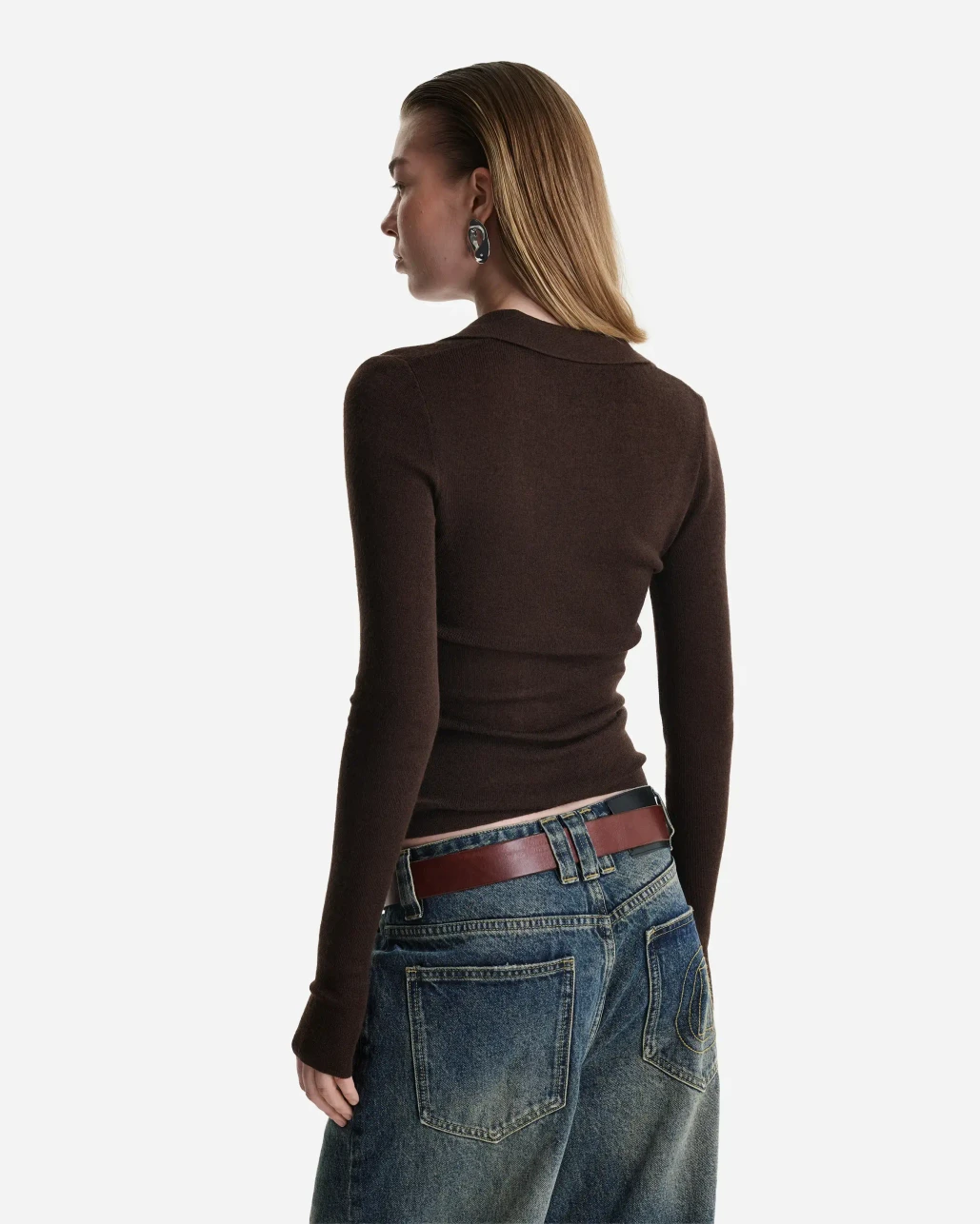 Джемпер поло шоколадный