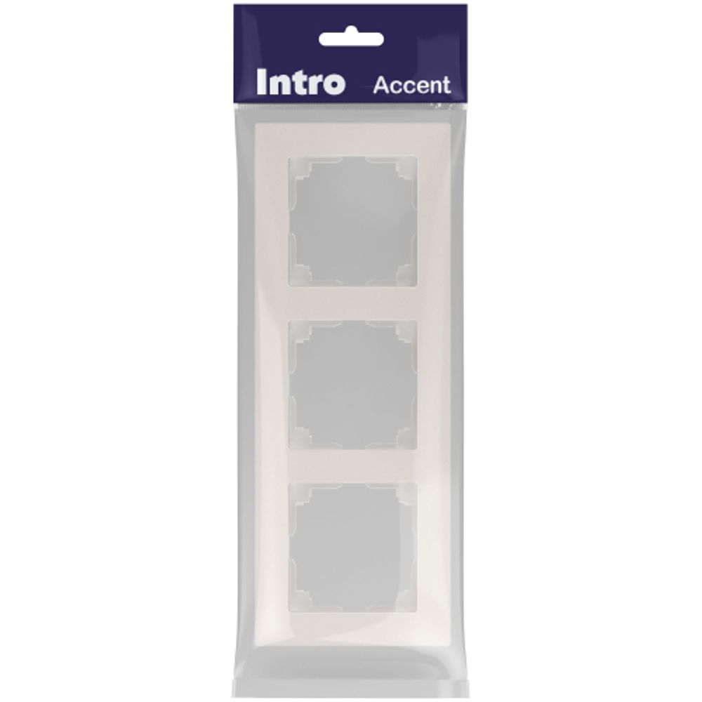 Рамка для розеток и выключателей Intro Accent 6-503-06 на 3 поста, СУ, перламутр