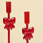 Подсвечник Бантики, красный, 8x8x23 см