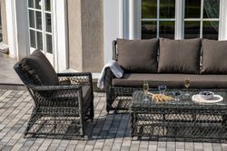 "Гранд Латте" лаунж-зона из искусственного ротанга, цвет графит