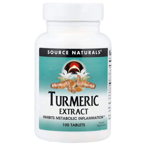 Source Naturals, экстракт куркумы, 100 таблеток