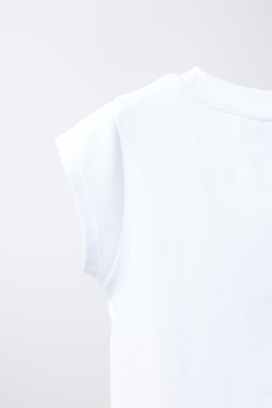 ZARA ФУТБОЛКА С АНИМАЛИСТИЧЕСКИМ ПРИНТОМ, БЕЛЫЙ