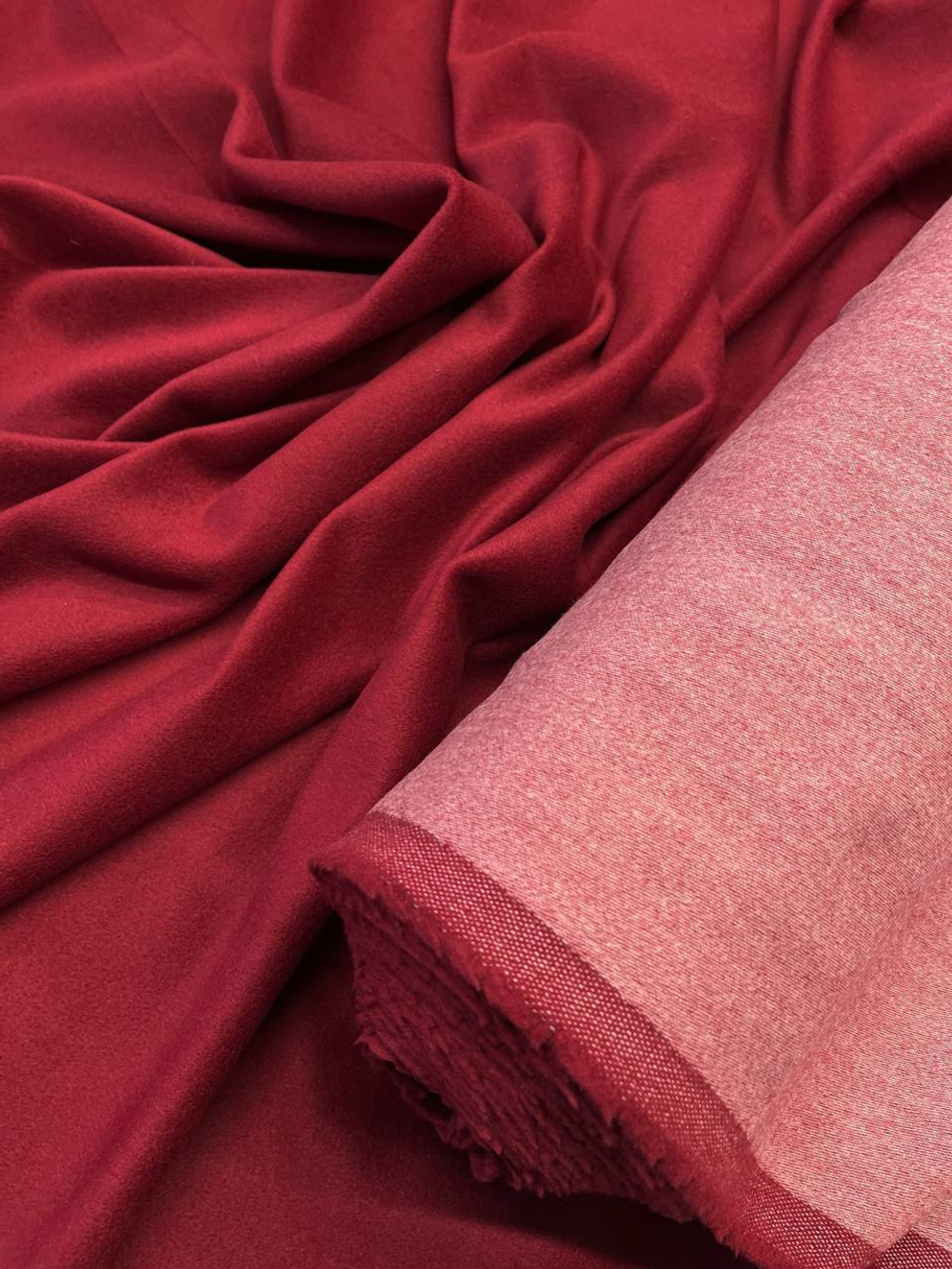 Шерсть с кашемиром пальтовая Max Mara брусничная