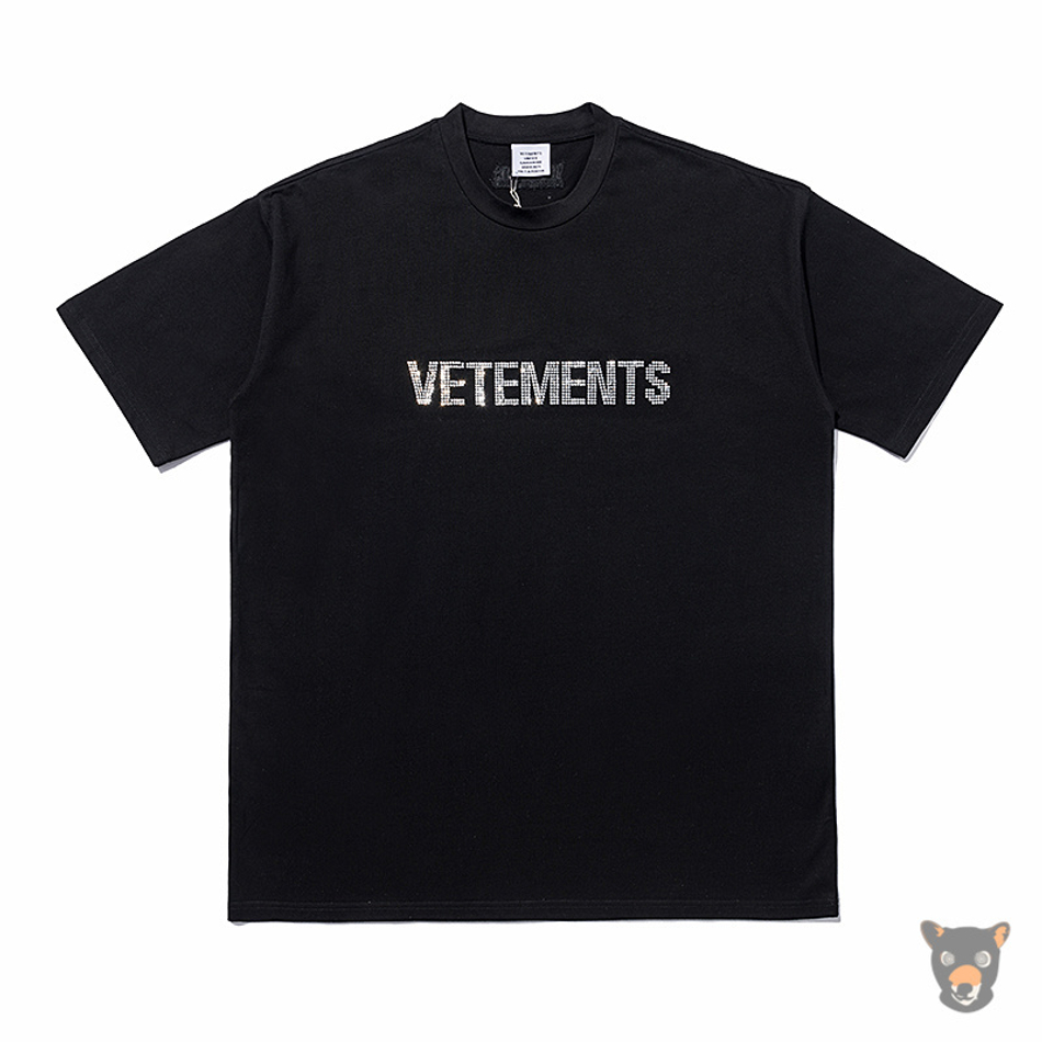 Футболка Vetements "Swarovski" черная
