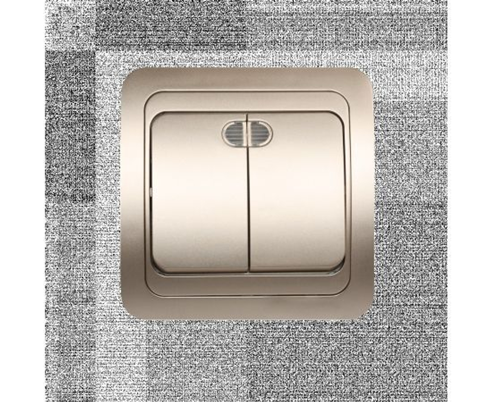 Выключатель Smartbuy 1-клавишный с индикатором 10А шампань "Марс" (SBE-02c-10-SW1-1-c)