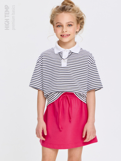 Мини юбка из футера с карманами