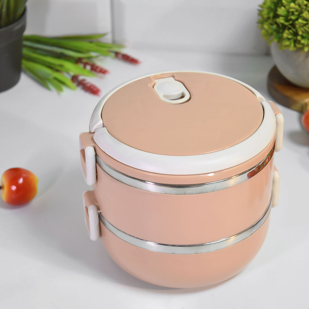 Ланч-бокс 2 отделения 1л нерж, пластик