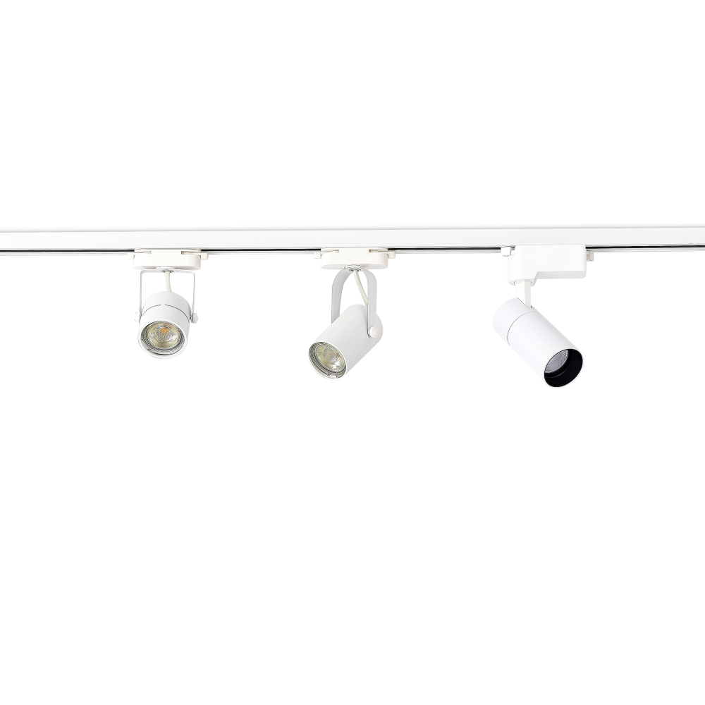 Светильник трековый, GU10, D60хH80мм, IP20, белый, без лампы