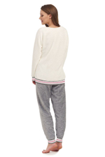 Плюшевая пижамка с кошачьей мордочкой (Размер: L) (Цвет: молочный)