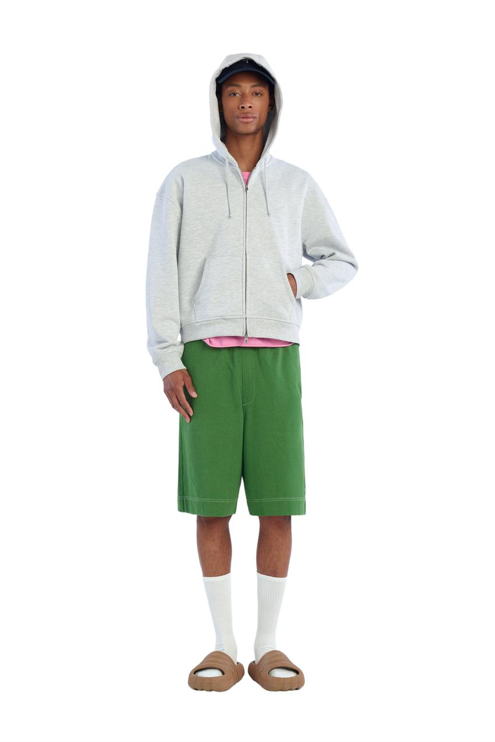 ZARA X BENITO ANTONIO ШИРОКИЕ СПОРТИВНЫЕ ШОРТЫ-БЕРМУДЫ, ЗЕЛЕНЫЙ