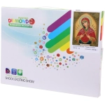 Алмазная мозаика на подрамнике с полным заполнением «МИР ЯРКИХ КРАСОК», Богородица Семистрельная, 30*40см