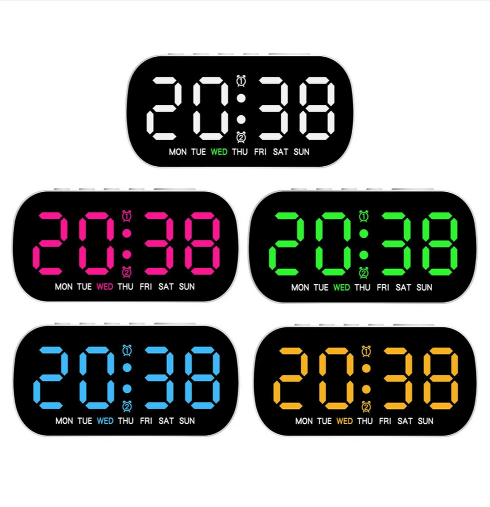 Часы-будильник настольные LED DS-5507 черный корпус