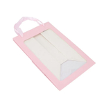 Пакет картонный с окном и ручками 30*20*15 см, розовый