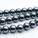 Гематит Шар бусины (имитация), цвет черный, диаметр 10-10,1 мм, цена за 20 шт (1/2 нити)