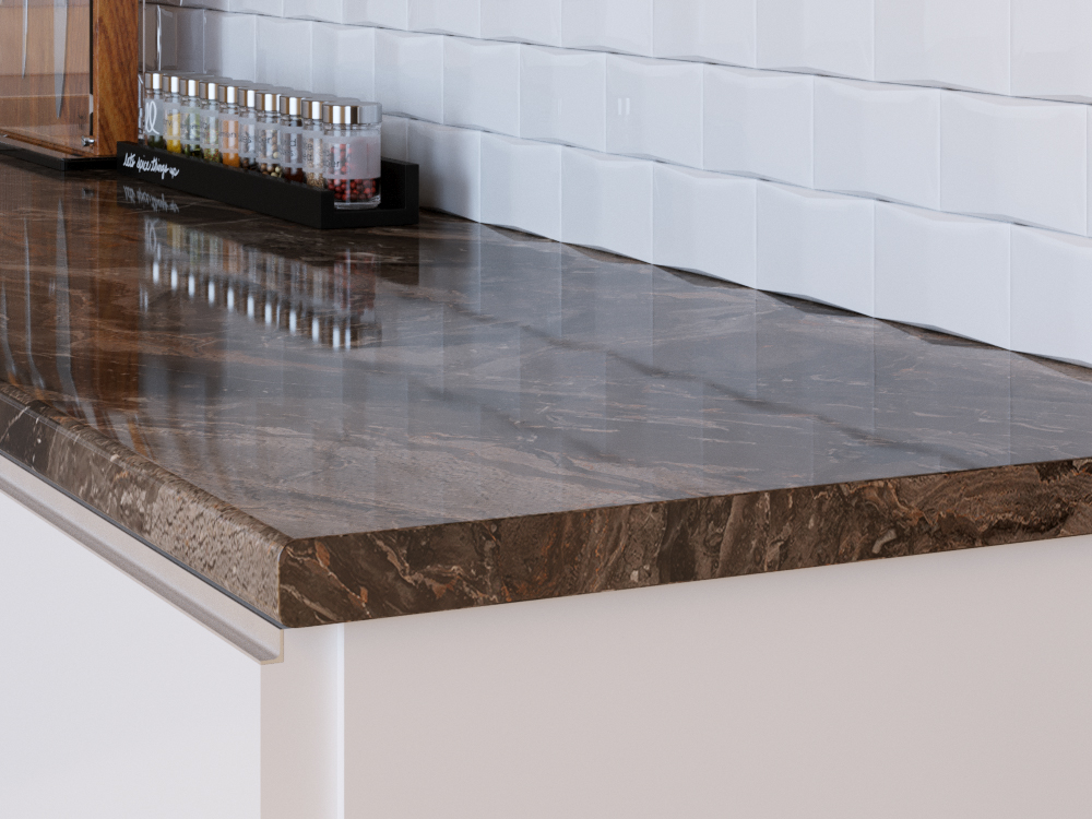 Столешница Мрамор бергамо темный 3 кат 3050*600*40 /7032/