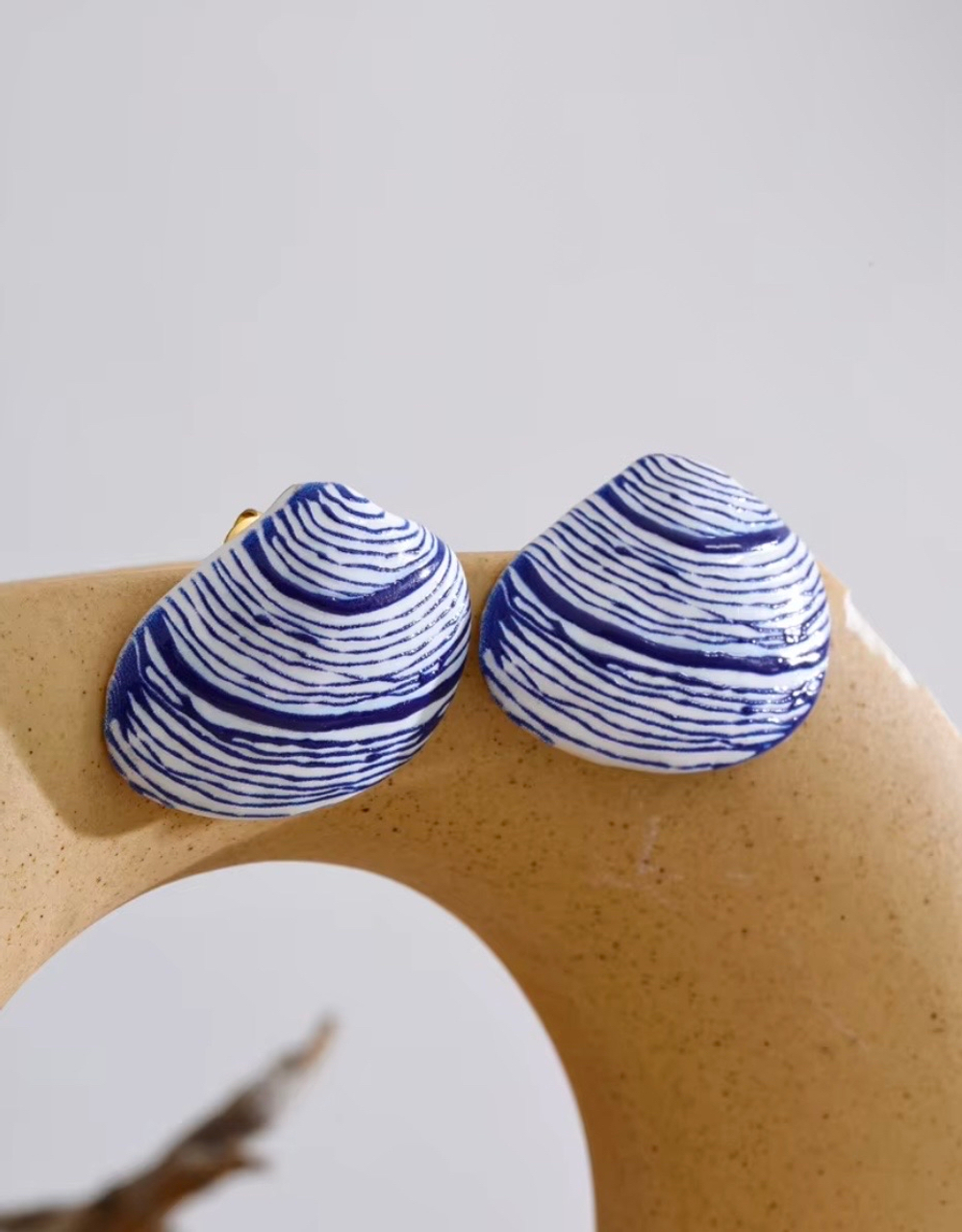 Серьги Shell blue