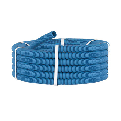 Труба ПП гибкая гофр. д.32мм, тяжёлая без протяжки, 25м, цвет синий