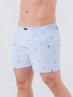 Трусы мужские боксеры голубой мелкая клетка