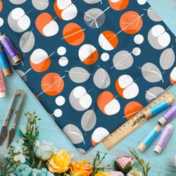 Ткань премиум таффета схематичные фрукты