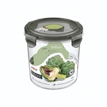 Контейнер для продуктов герметичный с клапаном "brilliant" круглый 1,15л (черный)