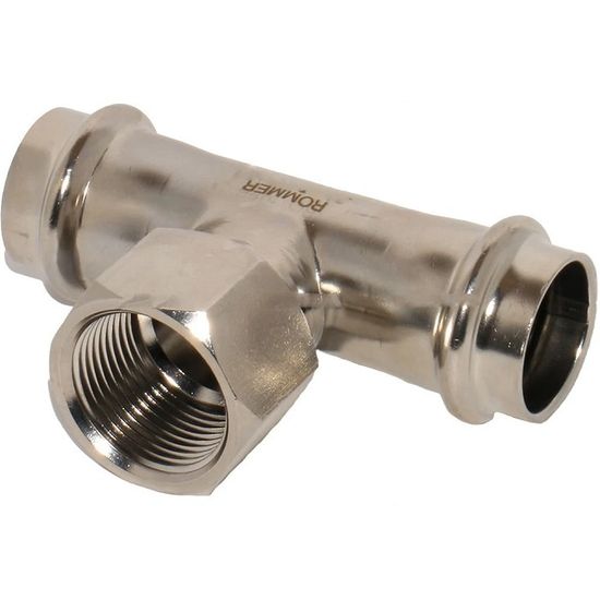 Тройник пресс Rommer 22x1/2" ВР с внутренней резьбой из нержавеющей стали (RSS-1015-002212)