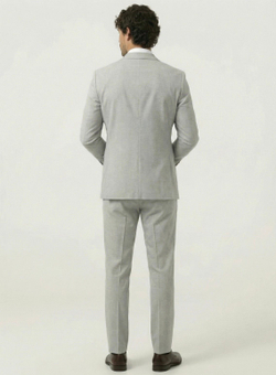Мужской костюм двубортный (светло-серый) А67
