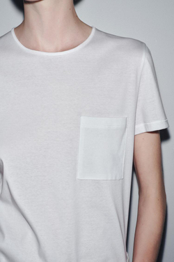 ZARA ХЛОПКОВАЯ ФУТБОЛКА, БЕЛЫЙ