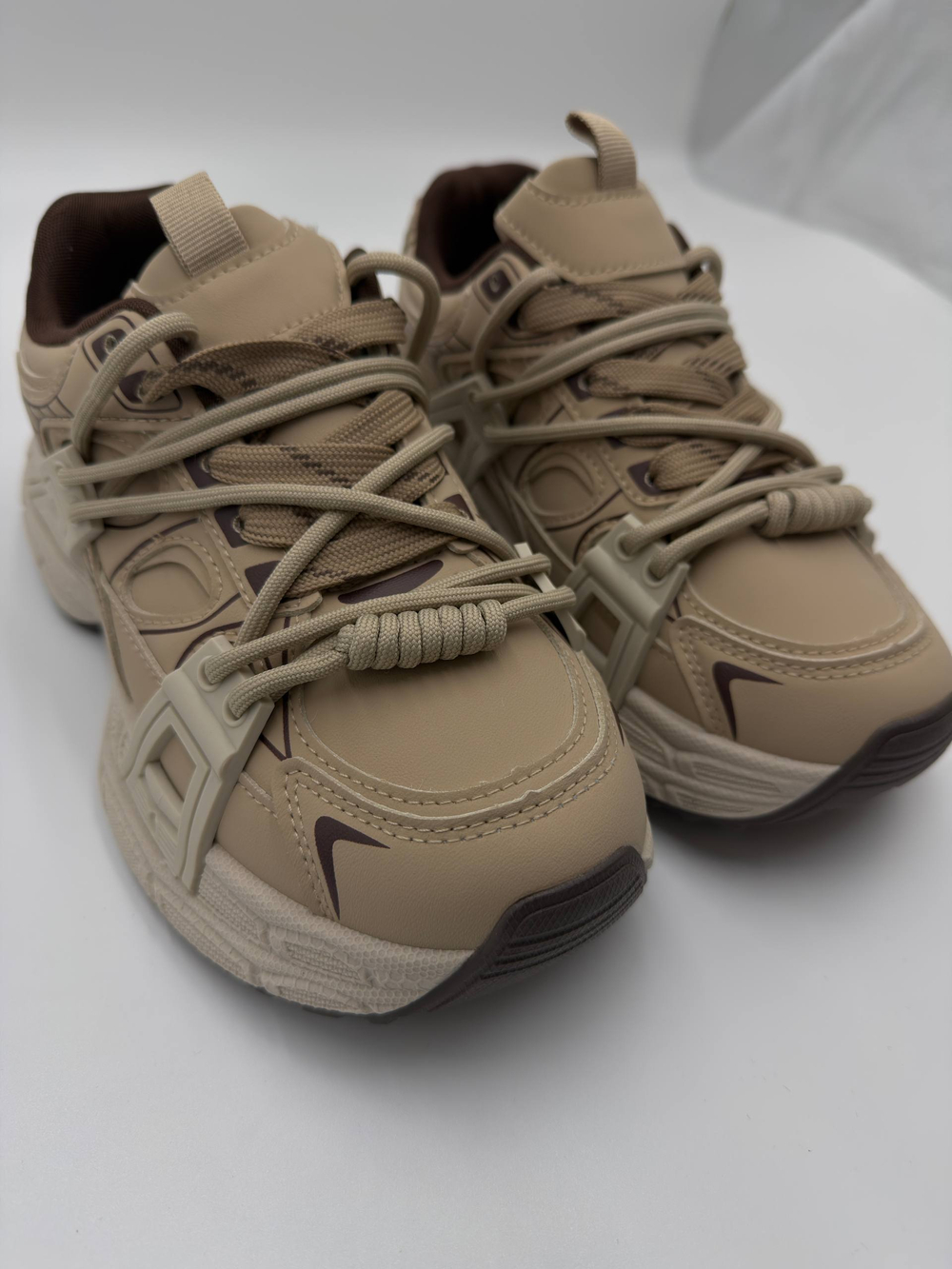 Кроссовки женcкие экокожа арт. 835-6 цвет "песочный,бежевый"