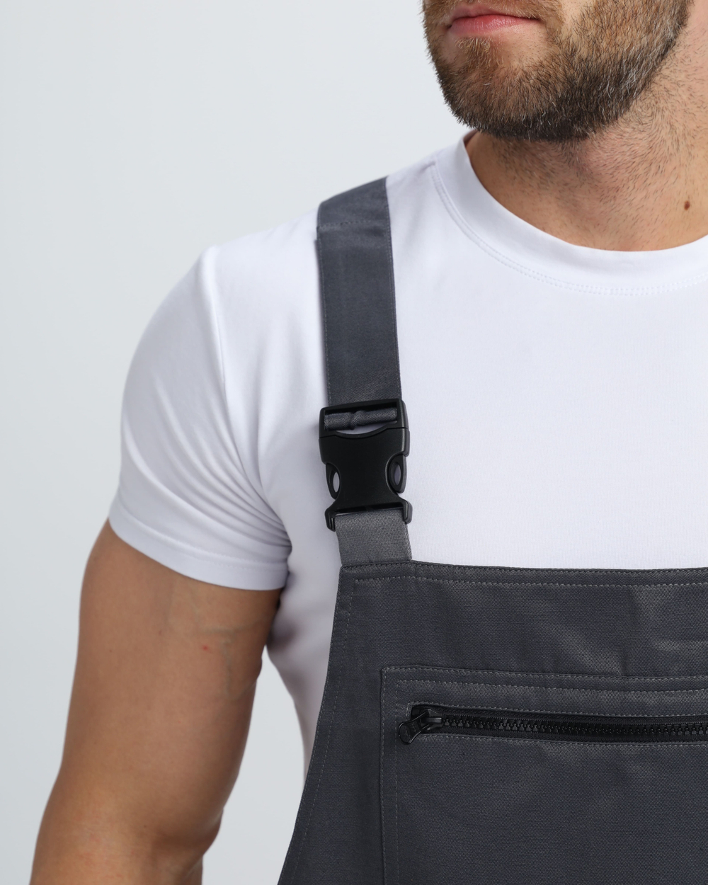 Костюм Нейч-2 СОП с капюшоном (тк.Смесовая,210) п/к, т.серый/св.серый