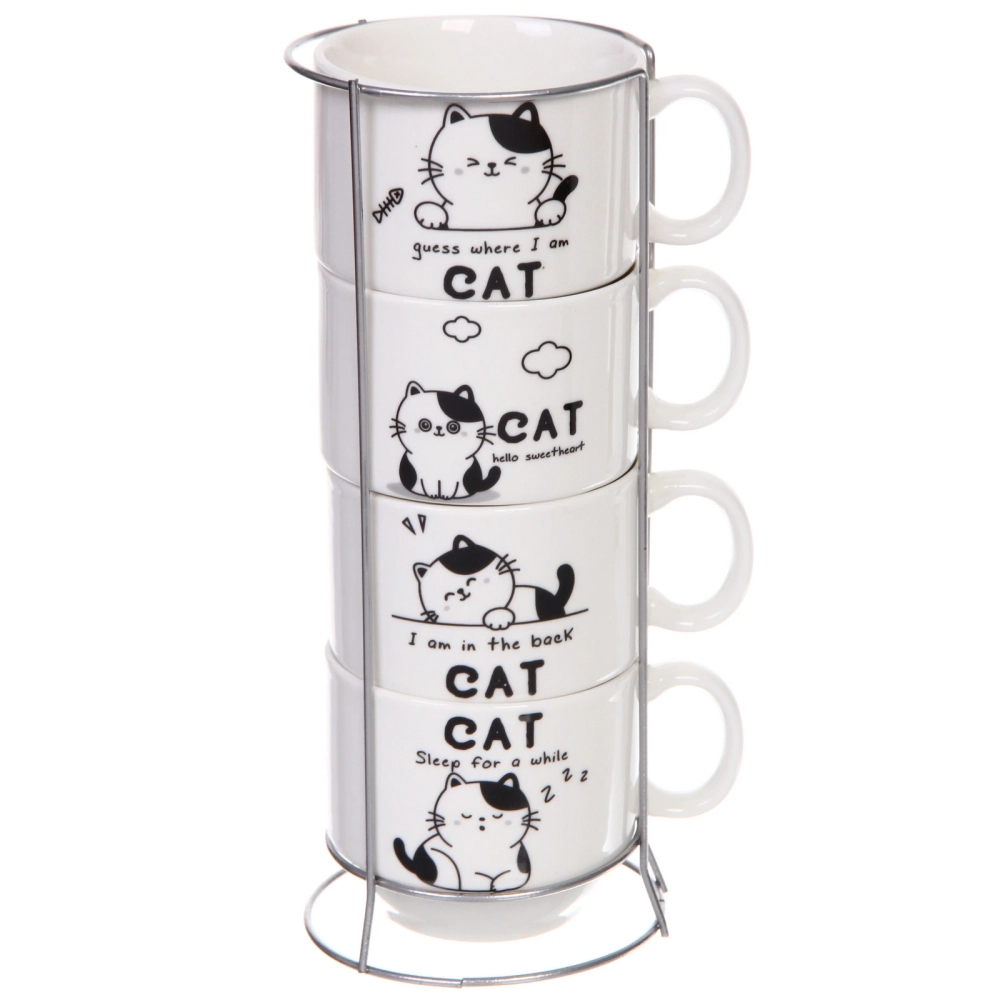 Набор кружек на стойке 200мл «Котята»