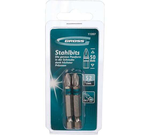Набор бит РН2 х 50 мм, сталь S2, 2шт GROSS 11357